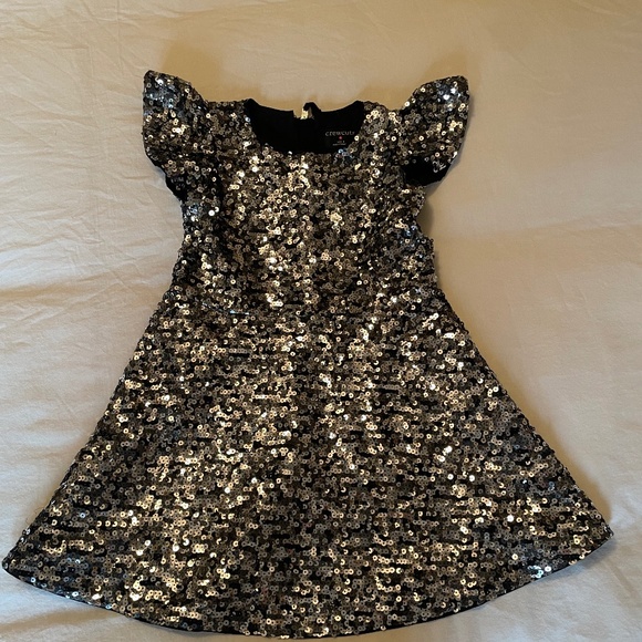 NWT j.crew Crewcuts flutter sequin dress silver - Picture 3 of 5